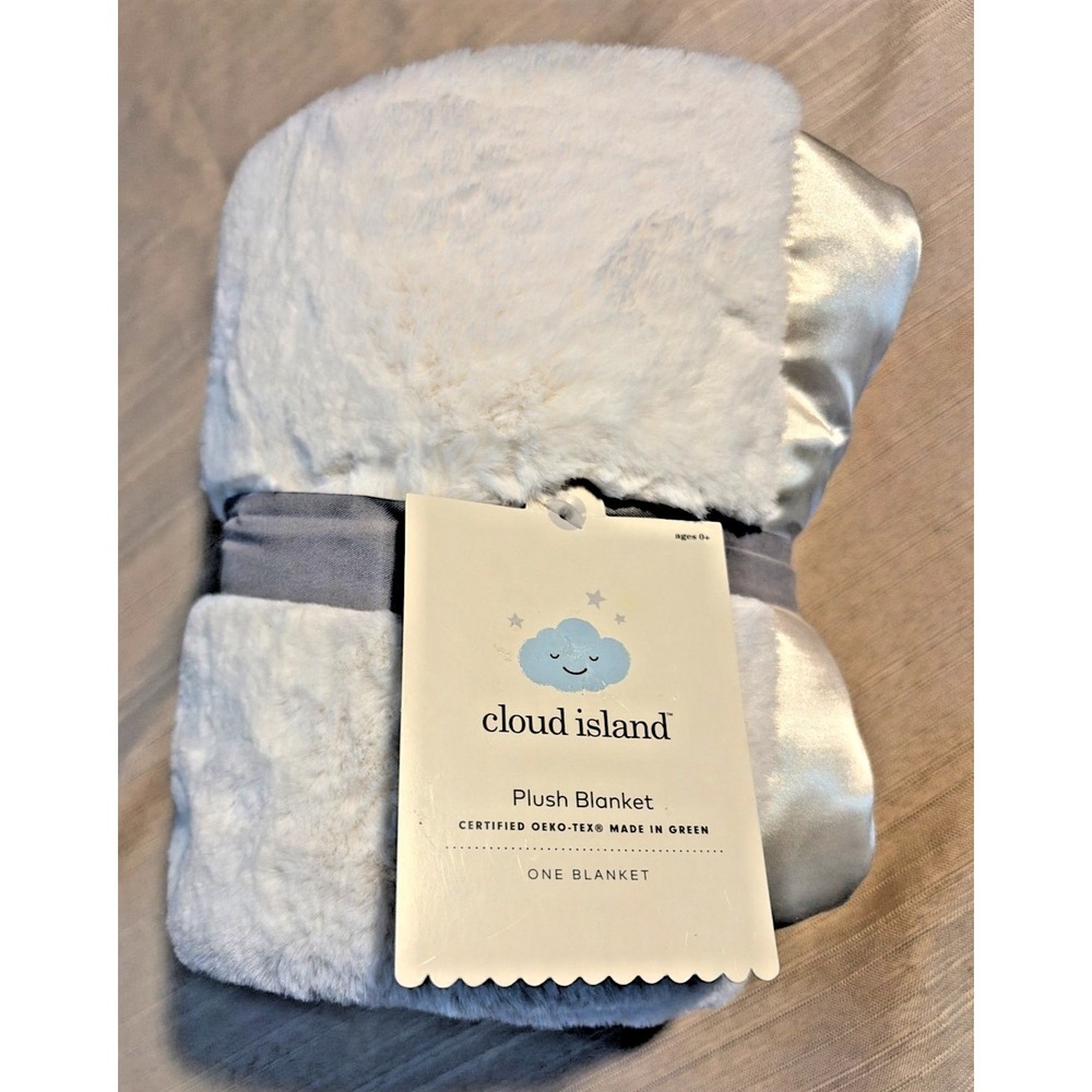 Cloud Island Solid, Satin Edge, Plush Fluffy Soft Blanket 30 x 40", Cream